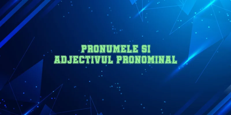 pronumele si adjectivul pronominal